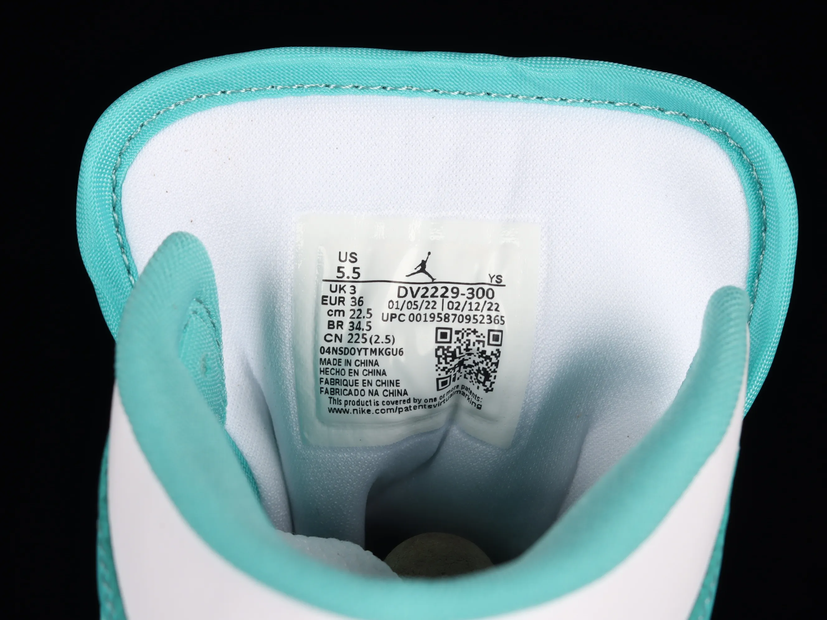 All categories Air Jordan Jordan series basketball shoes Air Jordan 1 Mid G version pure original Air Jordan 1 Mid SE "Marine Green" AJ1 Joe 1 white cyan Chinese basketball shoes DV2229-300